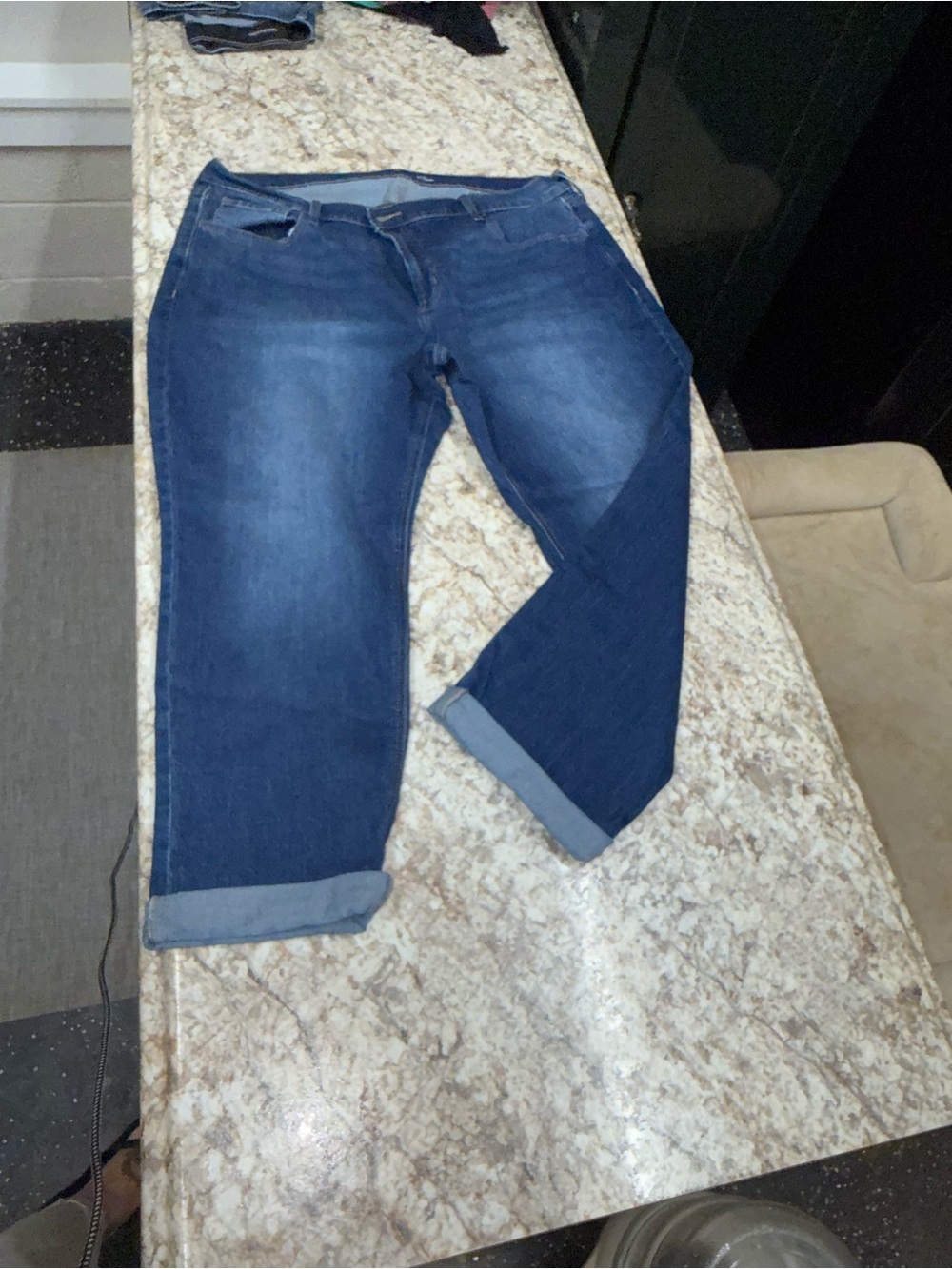 Old Navy Dark Blue Cropped Roll-Cuff Jeans